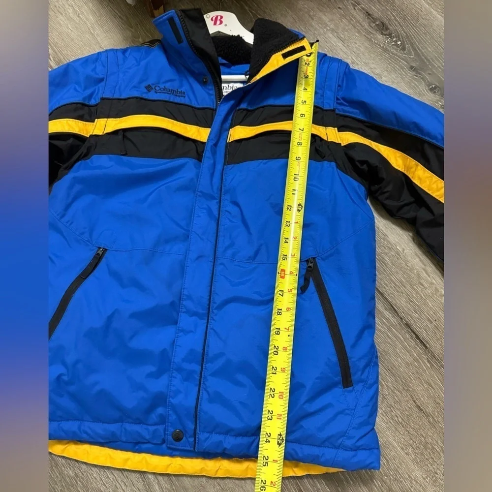 Columbia Youth 14/16 Zip/Snap Button Winter Thick Outdoor Jacket Blue Nylon